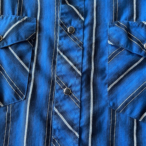 Wrangler Men's Western Fashion Snap Shirt With Metallic Stripes Size Small - Picture 5 of 6